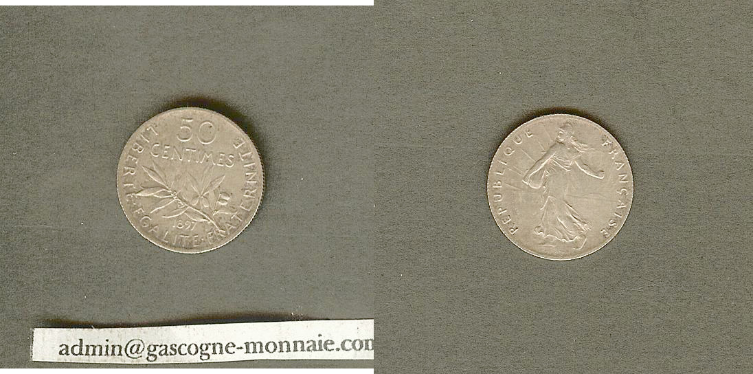 50 centimes Semeuse 1897 AU